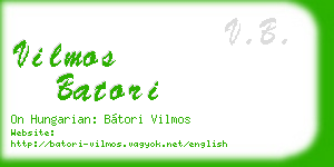 vilmos batori business card